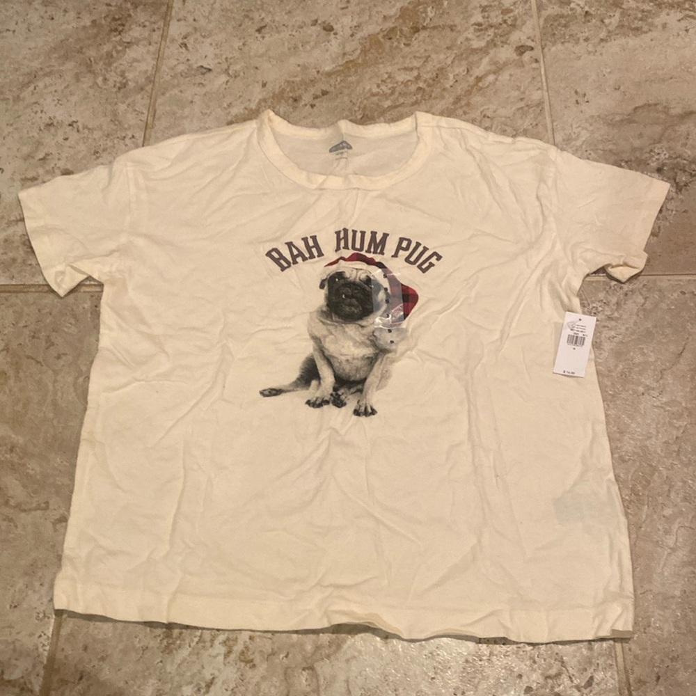 Old Navy Small Beige Christmas PJ Shirt